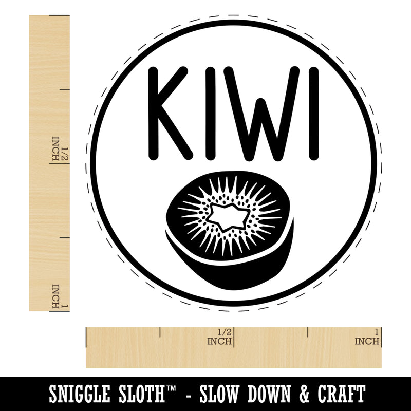 Kiwi Text with Image Flavor Scent Self-Inking Rubber Stamp for Stamping Crafting Planners