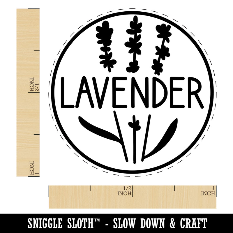 Lavender Text with Image Flavor Scent Herb Flower Self-Inking Rubber Stamp for Stamping Crafting Planners