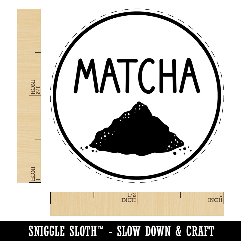 Matcha Text with Image Flavor Scent Green Tea Self-Inking Rubber Stamp for Stamping Crafting Planners