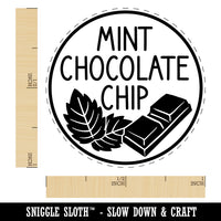 Mint Chocolate Chip Text with Image Flavor Scent Self-Inking Rubber Stamp for Stamping Crafting Planners