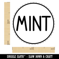 Mint Flavor Scent Rounded Text Herb Self-Inking Rubber Stamp for Stamping Crafting Planners