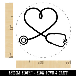 Nurse Doctor Heart Shaped Stethoscope Self-Inking Rubber Stamp for Stamping Crafting Planners