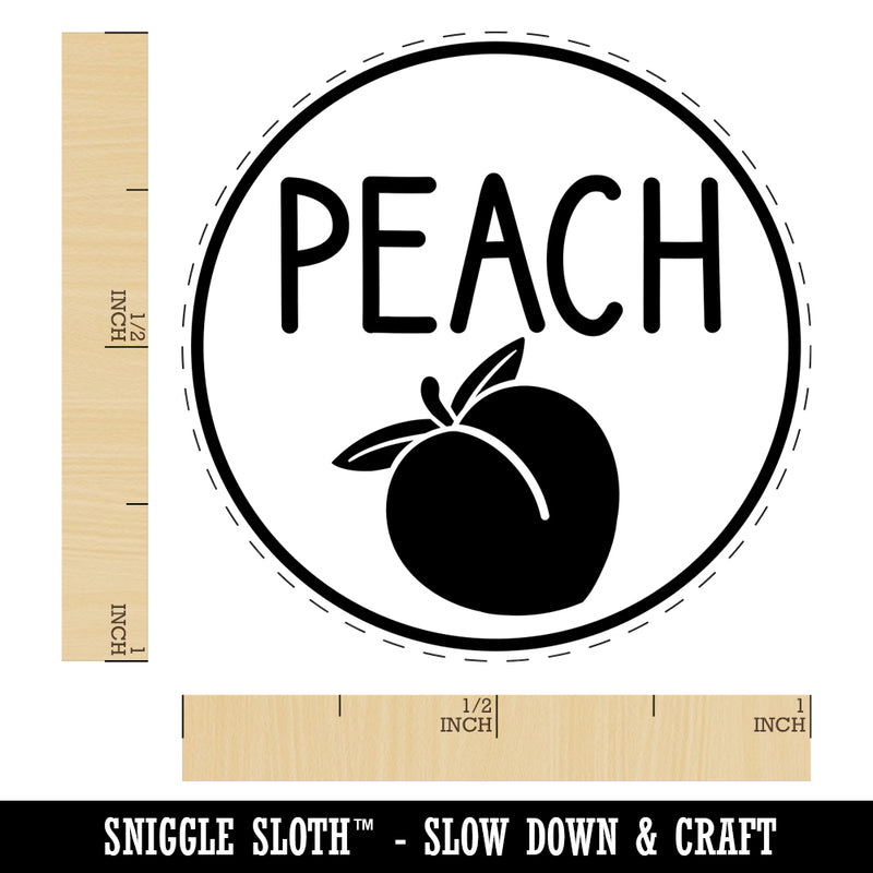 Peach Text with Image Flavor Scent Self-Inking Rubber Stamp for Stamping Crafting Planners