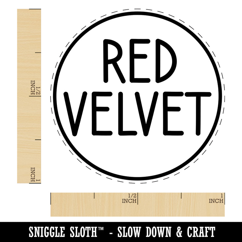 Red Velvet Flavor Scent Rounded Text Cake Self-Inking Rubber Stamp for Stamping Crafting Planners