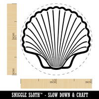 Scallop Seashell Beach Shell Self-Inking Rubber Stamp for Stamping Crafting Planners