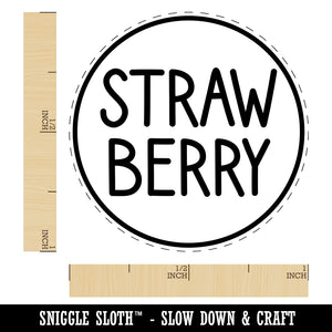 Strawberry Flavor Scent Rounded Text Self-Inking Rubber Stamp for Stamping Crafting Planners