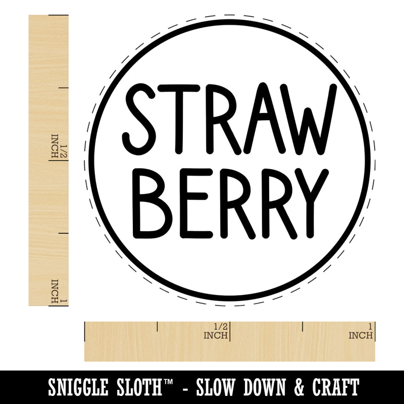 Strawberry Flavor Scent Rounded Text Self-Inking Rubber Stamp for Stamping Crafting Planners