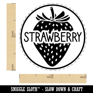 Strawberry Text with Image Flavor Scent Self-Inking Rubber Stamp for Stamping Crafting Planners