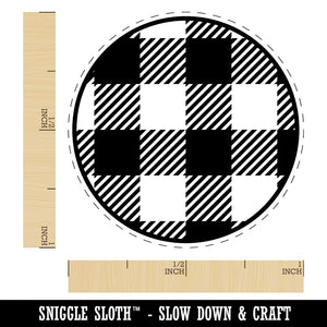 Buffalo Plaid Pattern Self-Inking Rubber Stamp for Stamping Crafting Planners