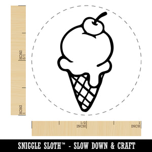 Hand Drawn Cute Ice Cream Cone Doodle Self-Inking Rubber Stamp for Stamping Crafting Planners