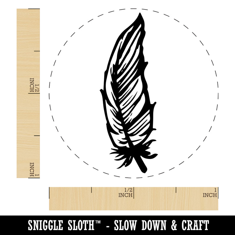 Hand Drawn Feather Doodle Self-Inking Rubber Stamp for Stamping Crafting Planners