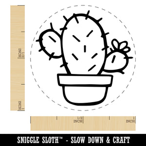 Hand Drawn Prickly Pear Cactus Doodle Self-Inking Rubber Stamp for Stamping Crafting Planners