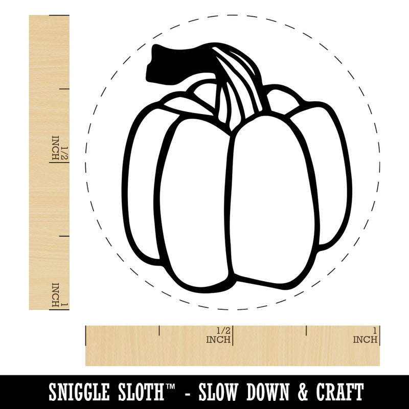 Hand Drawn Pumpkin Gnarled Stem Doodle Fall Thanksgiving Halloween Self-Inking Rubber Stamp for Stamping Crafting Planners