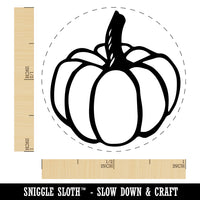 Hand Drawn Pumpkin Tall Stem Doodle Fall Thanksgiving Halloween Self-Inking Rubber Stamp for Stamping Crafting Planners