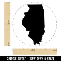 Illinois State Silhouette Self-Inking Rubber Stamp for Stamping Crafting Planners