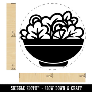 Bowl of Salad with Lettuce Tomato and Onion Self-Inking Rubber Stamp for Stamping Crafting Planners