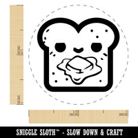 Cute and Kawaii Buttered Toast Bread Self-Inking Rubber Stamp for Stamping Crafting Planners