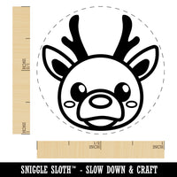 Cute Christmas Reindeer with Bright Nose Self-Inking Rubber Stamp for Stamping Crafting Planners