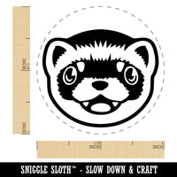 Cute Ferret Face Self-Inking Rubber Stamp for Stamping Crafting Planners