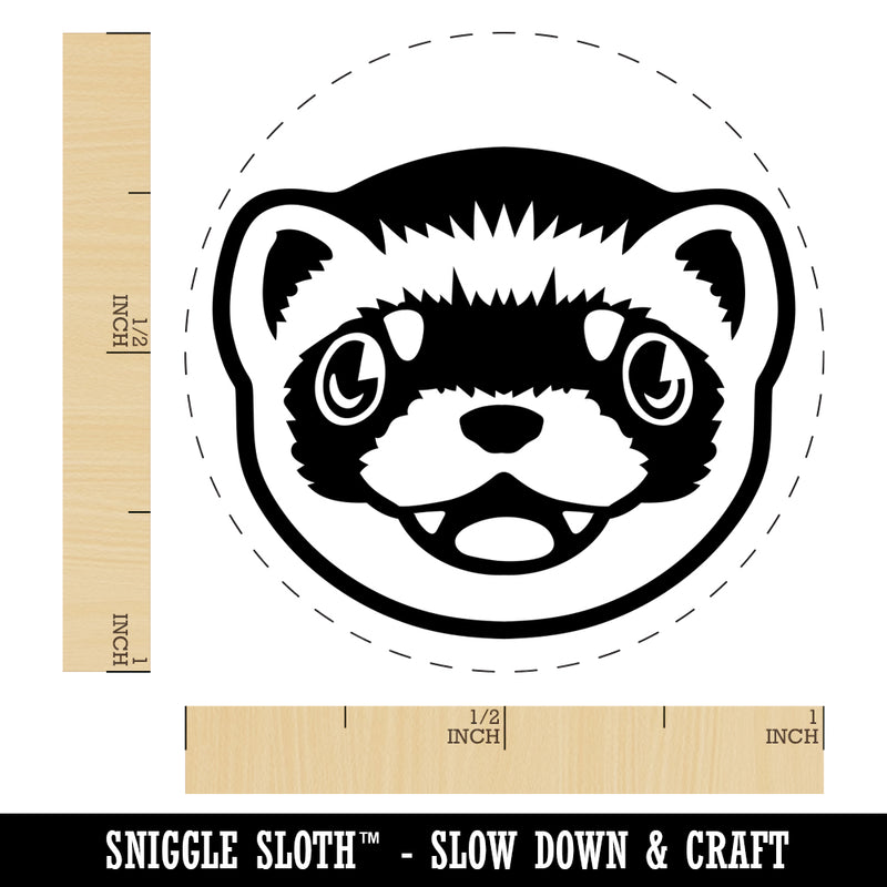 Cute Ferret Face Self-Inking Rubber Stamp for Stamping Crafting Planners