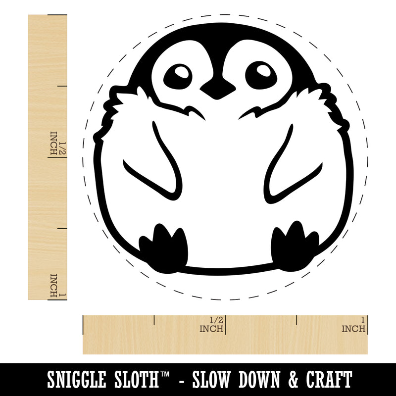 Cute Fluffy Baby Penguin Self-Inking Rubber Stamp for Stamping Crafting Planners