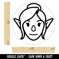 Elf Female Character Face Self-Inking Rubber Stamp for Stamping Crafting Planners