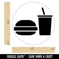 Hamburger and Soda Food Drink Icon Self-Inking Rubber Stamp for Stamping Crafting Planners