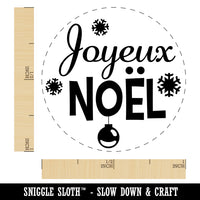 Joyeux Noël French with Christmas Ornaments and Snowflakes Self-Inking Rubber Stamp for Stamping Crafting Planners