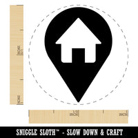 Map Home Location Marker Symbol Self-Inking Rubber Stamp for Stamping Crafting Planners