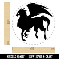 Regal Hippogriff Fantasy Silhouette Self-Inking Rubber Stamp for Stamping Crafting Planners