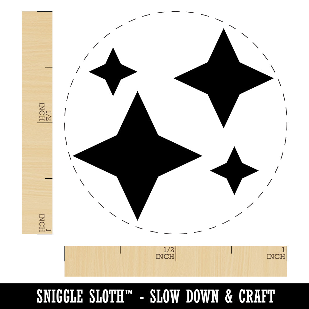 Shiny Sparkle Stars Self-Inking Rubber Stamp for Stamping Crafting Planners
