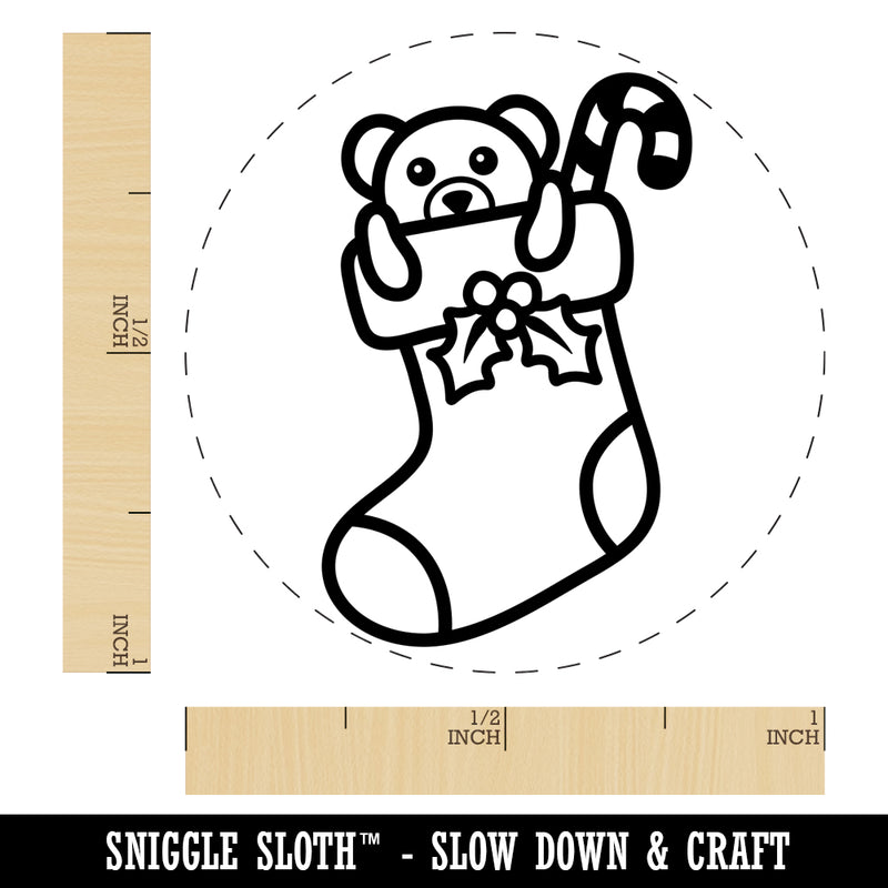 Christmas Stocking with Presents Self-Inking Rubber Stamp for Stamping Crafting Planners