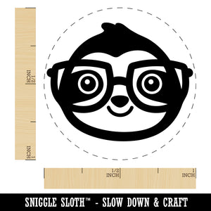 Sloth Smart with Glasses Self-Inking Rubber Stamp for Stamping Crafting Planners