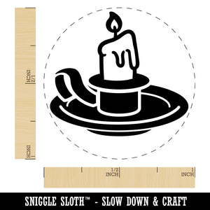 Candle on a Holder Self-Inking Rubber Stamp for Stamping Crafting Planners