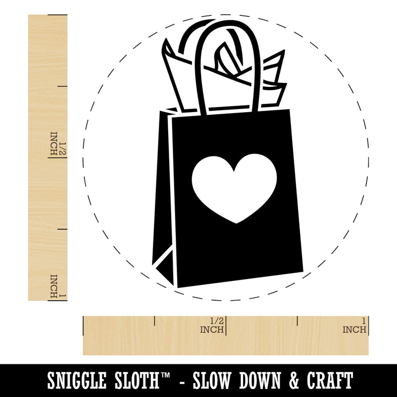 Gift Bag Heart Present Self-Inking Rubber Stamp for Stamping Crafting Planners