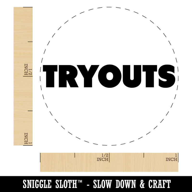 Tryouts Bold Text Sports Self-Inking Rubber Stamp for Stamping Crafting Planners