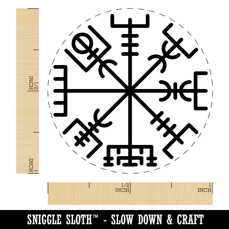 Viking Vegvisir Norse Protection Rune Self-Inking Rubber Stamp for Stamping Crafting Planners