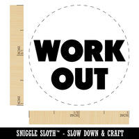 Work Out Bold Text Gym Exercise Self-Inking Rubber Stamp for Stamping Crafting Planners