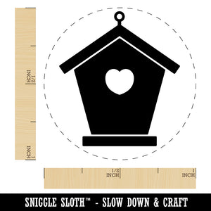 Birdhouse Silhouette with Heart Self-Inking Rubber Stamp for Stamping Crafting Planners