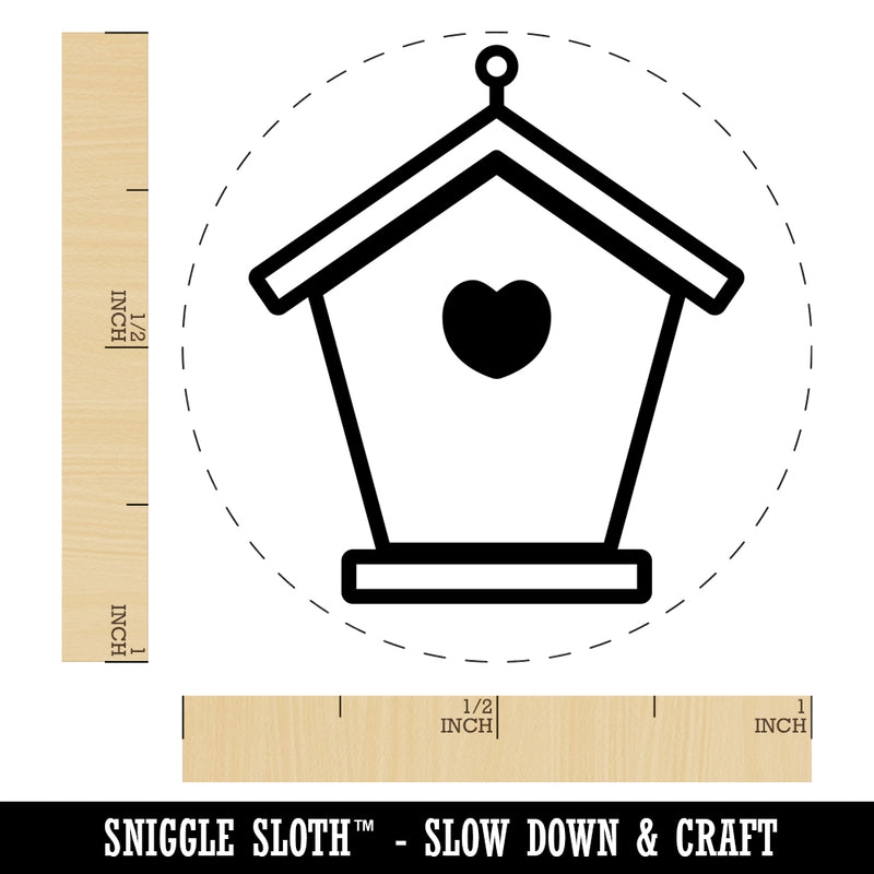 Sweet Birdhouse with Heart Self-Inking Rubber Stamp for Stamping Crafting Planners