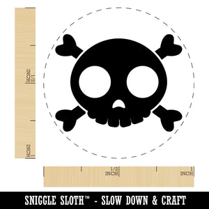 Cute Simple Skull and Crossbones Self-Inking Rubber Stamp for Stamping Crafting Planners