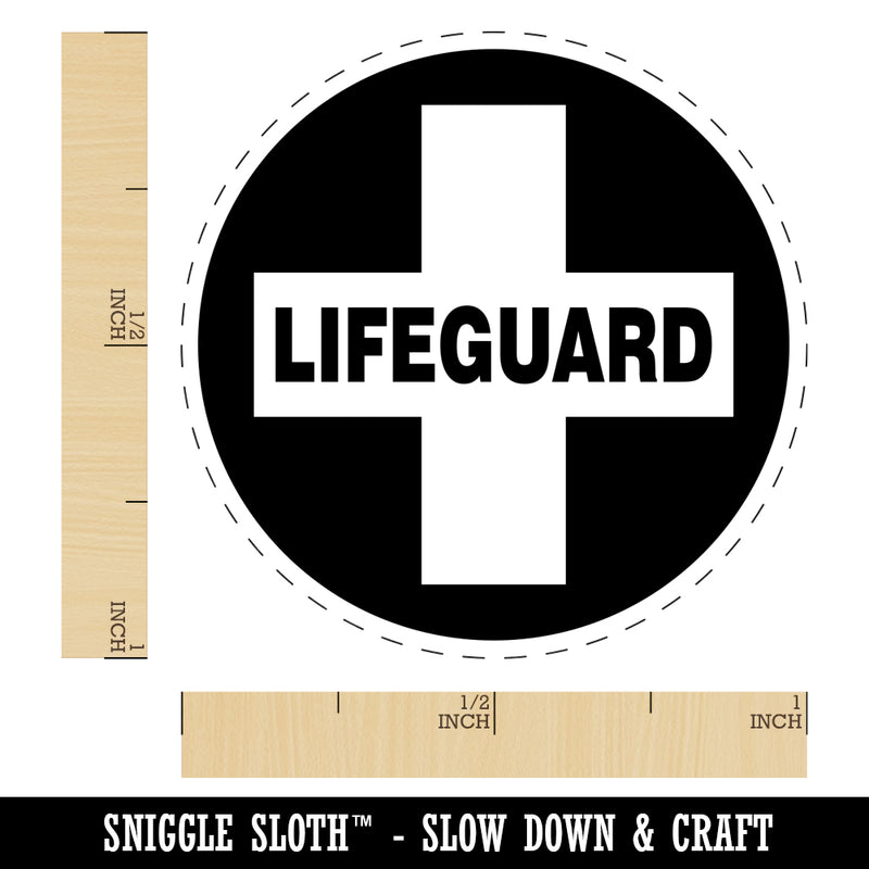 Lifeguard Cross in Circle Self-Inking Rubber Stamp for Stamping Crafting Planners