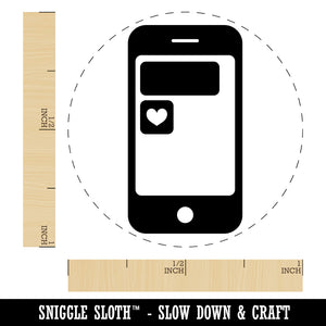 Mobile Tablet Phone Heart Text Message Self-Inking Rubber Stamp for Stamping Crafting Planners