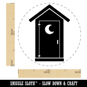 Outhouse Silhouette Toilet Self-Inking Rubber Stamp for Stamping Crafting Planners