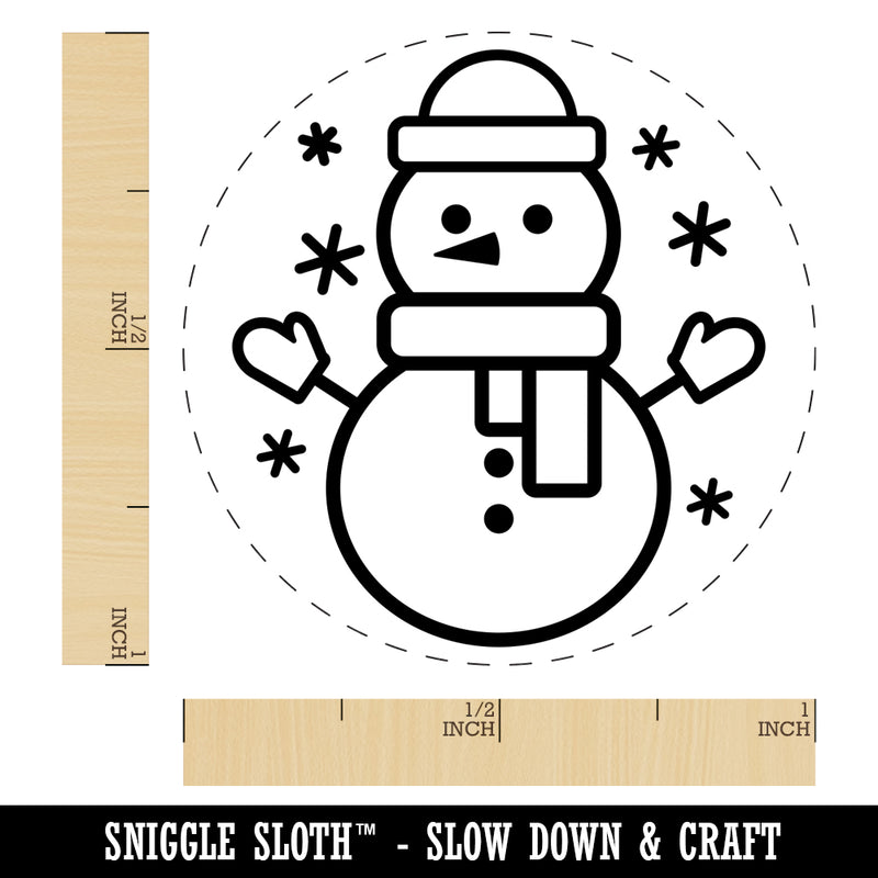 Snowman Hat and Scarf Self-Inking Rubber Stamp for Stamping Crafting Planners