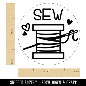 Spool of Thread Sew Sewing Self-Inking Rubber Stamp for Stamping Crafting Planners