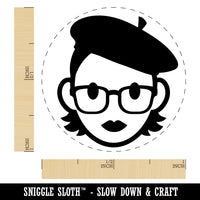 Artist Woman Icon Self-Inking Rubber Stamp for Stamping Crafting Planners