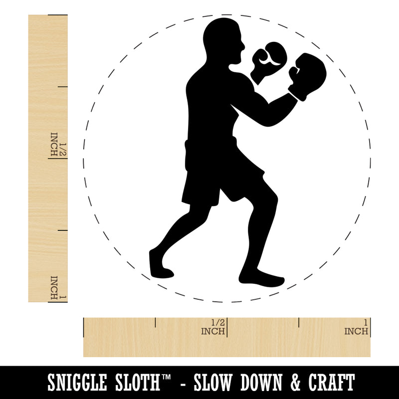 Boxer Boxing Fighting Pose Self-Inking Rubber Stamp for Stamping Crafting Planners