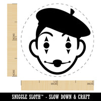 French Mime with Beret Self-Inking Rubber Stamp for Stamping Crafting Planners