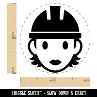 Occupation Construction Worker Builder Woman Icon Self-Inking Rubber Stamp for Stamping Crafting Planners